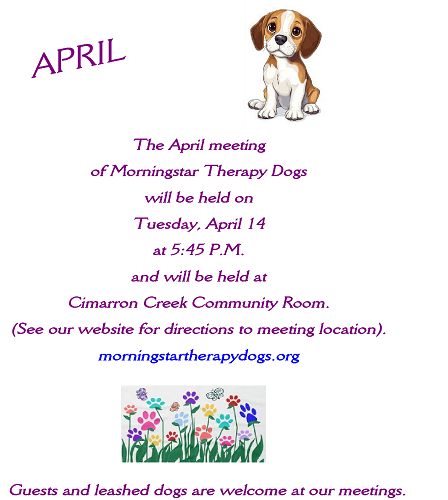April Meeting Information